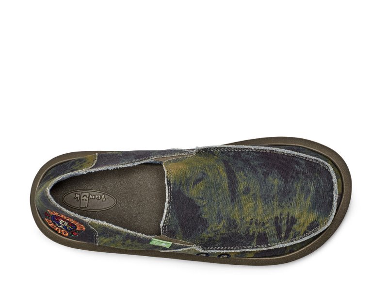 Sanuk Vagabond Kids' Sidewalk Surfers Green / Navy | Canada 304XYU